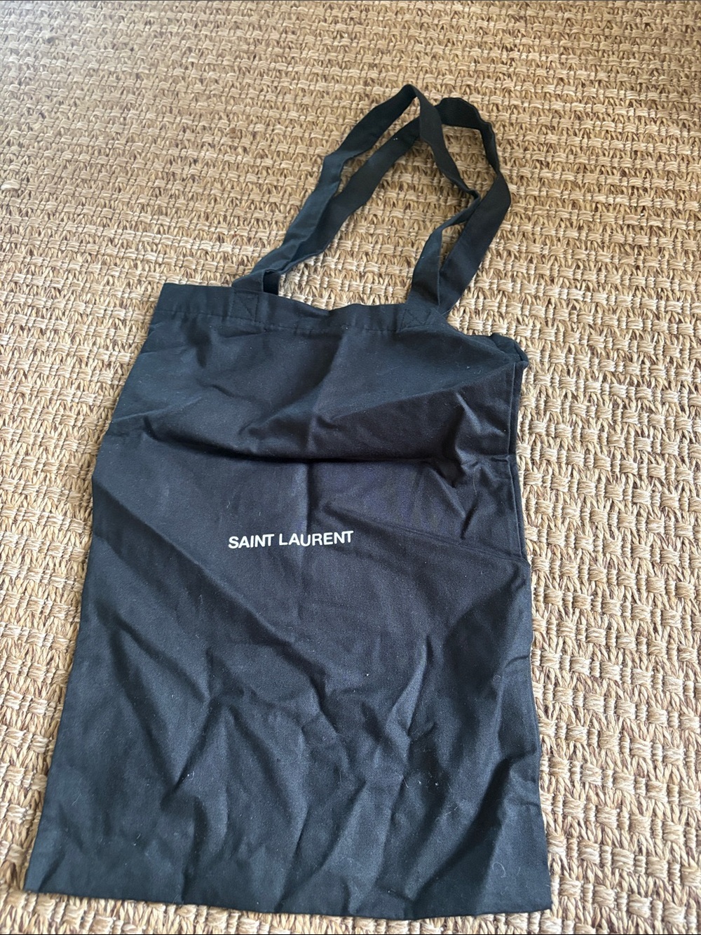 Yves Saint Laurent Black Canvas Tote with White Logo